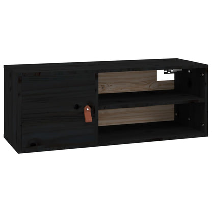 Wandschränke 2 Stk. Schwarz 80x30x30 cm Massivholz Kiefer - Pazzar.ch