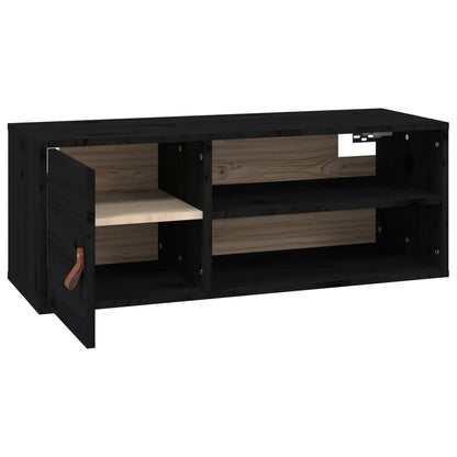 Wandschränke 2 Stk. Schwarz 80x30x30 cm Massivholz Kiefer - Pazzar.ch