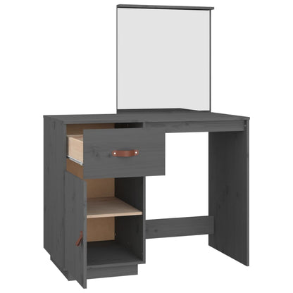 Schminktisch Grau 95x50x134 cm Massivholz Kiefer - Pazzar.ch