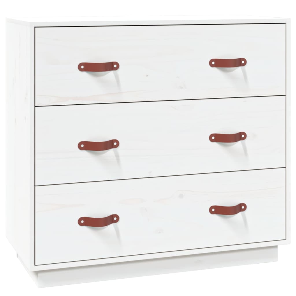 Sideboard Weiß 80x40x75 cm Massivholz Kiefer - Pazzar.ch