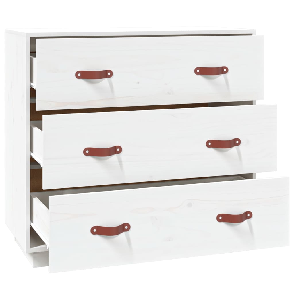 Sideboard Weiß 80x40x75 cm Massivholz Kiefer - Pazzar.ch