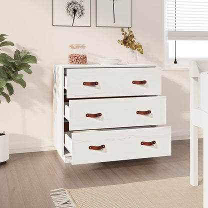 Sideboard Weiß 80x40x75 cm Massivholz Kiefer - Pazzar.ch