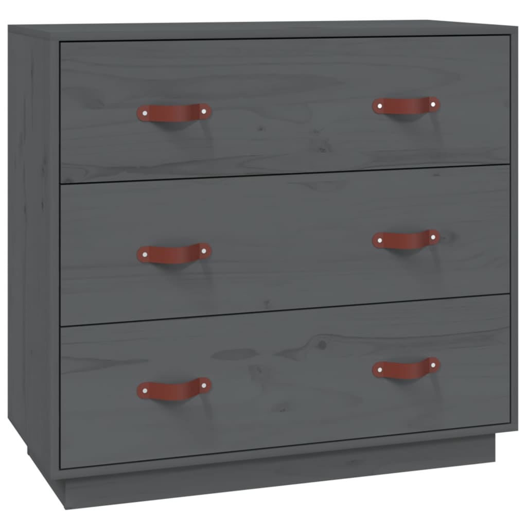 Sideboard Grau 80x40x75 cm Massivholz Kiefer - Pazzar.ch