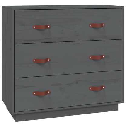 Sideboard Grau 80x40x75 cm Massivholz Kiefer - Pazzar.ch