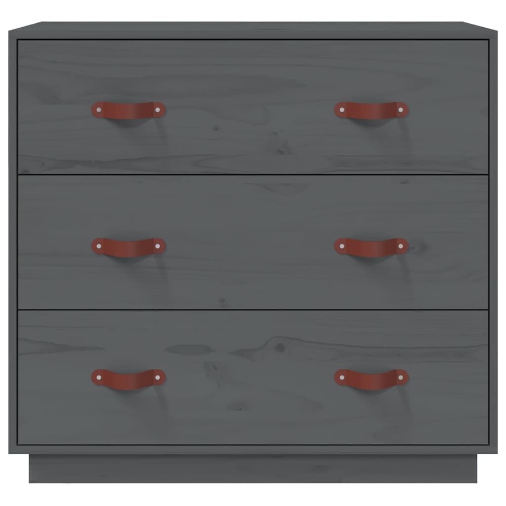 Sideboard Grau 80x40x75 cm Massivholz Kiefer - Pazzar.ch