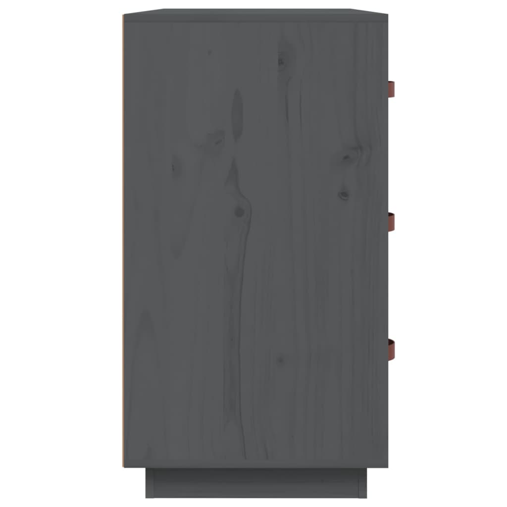 Sideboard Grau 80x40x75 cm Massivholz Kiefer - Pazzar.ch