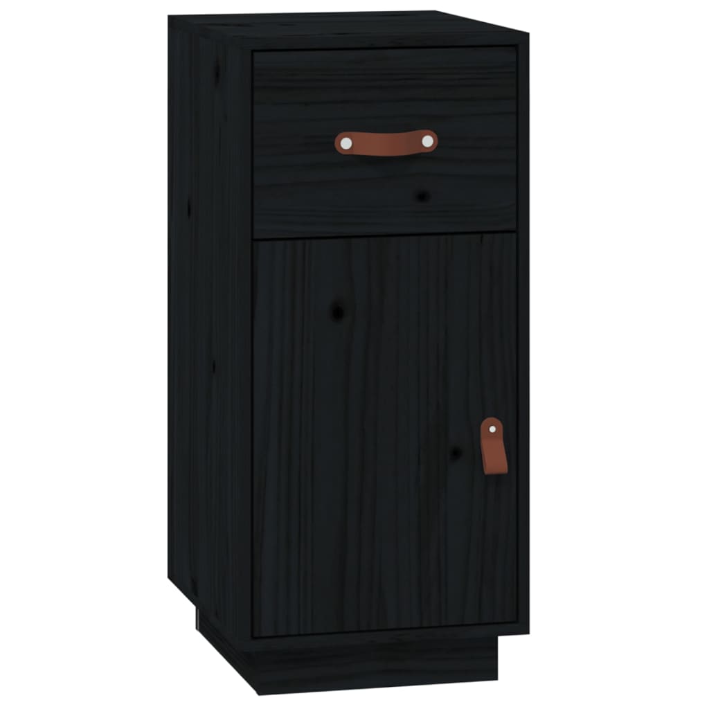 Sideboard Schwarz 34x40x75 cm Massivholz Kiefer - Pazzar.ch