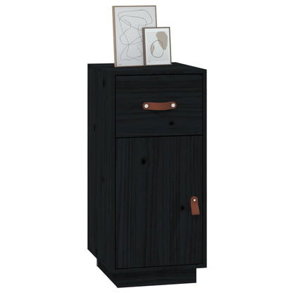 Sideboard Schwarz 34x40x75 cm Massivholz Kiefer - Pazzar.ch