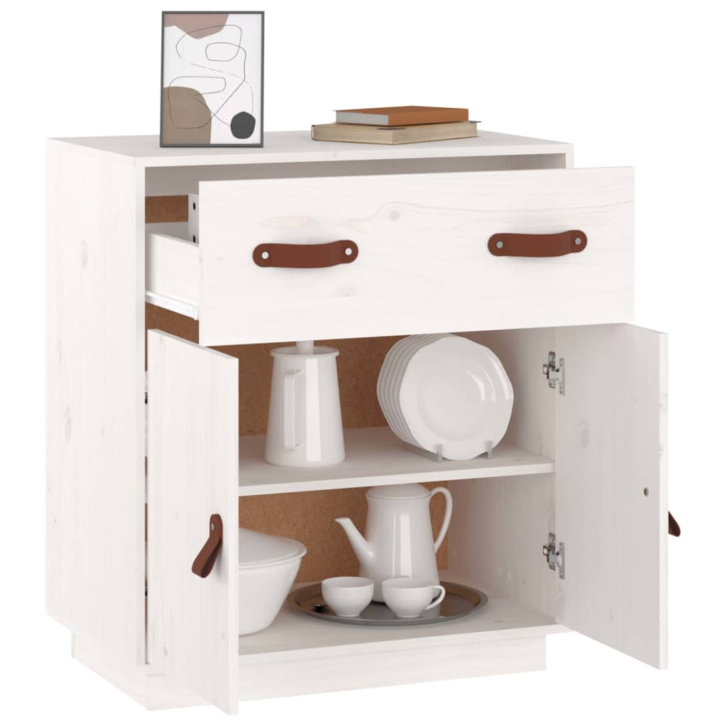 Sideboard Weiß 65,5x40x75 cm Massivholz Kiefer - Pazzar.ch