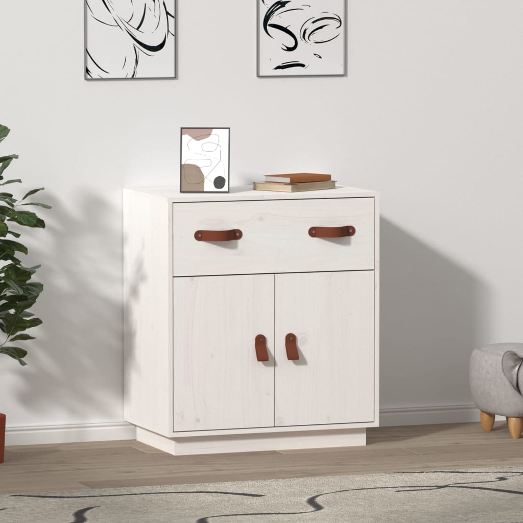 Sideboard Weiß 65,5x40x75 cm Massivholz Kiefer - Pazzar.ch
