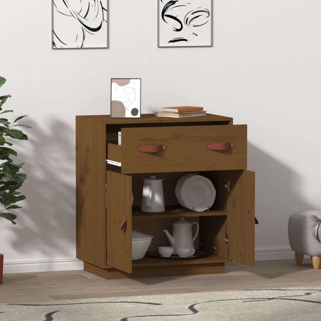 Sideboard Honigbraun 65,5x40x75 cm Massivholz Kiefer - Pazzar.ch