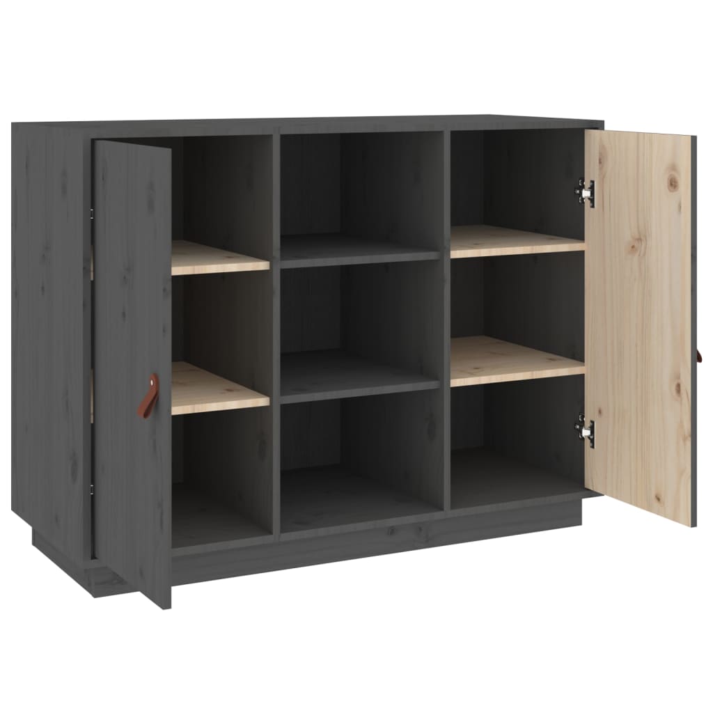 Sideboard Grau 100x40x75 cm Massivholz Kiefer - Pazzar.ch