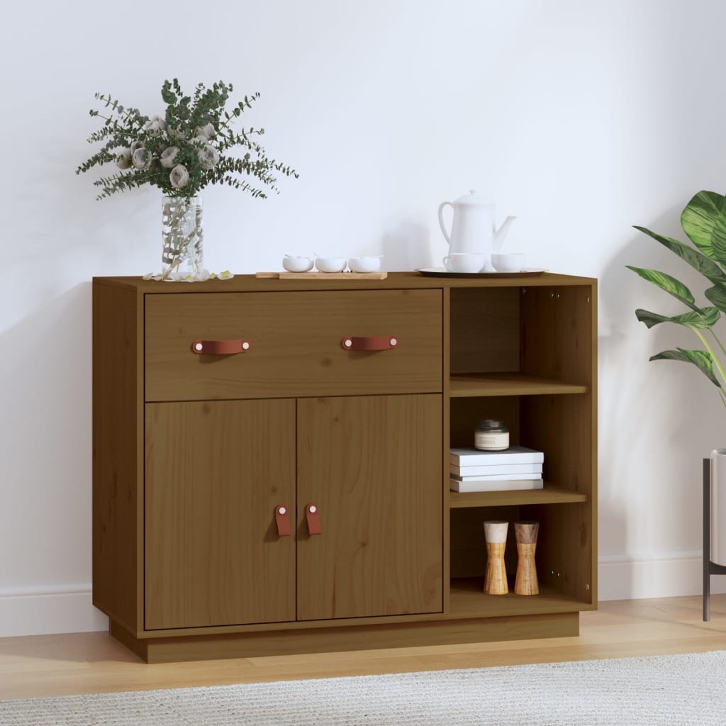 Sideboard Honigbraun 98,5x40x75 cm Massivholz Kiefer - Pazzar.ch