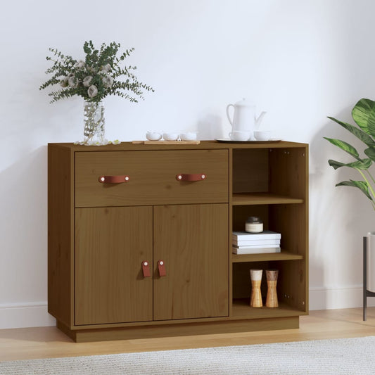 Sideboard Honigbraun 98,5x40x75 cm Massivholz Kiefer - Pazzar.ch