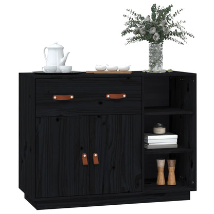 Sideboard Schwarz 98,5x40x75 cm Massivholz Kiefer - Pazzar.ch