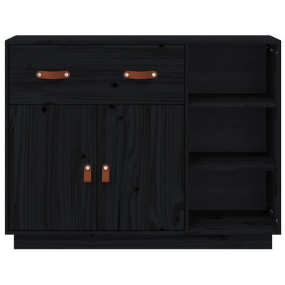 Sideboard Schwarz 98,5x40x75 cm Massivholz Kiefer - Pazzar.ch