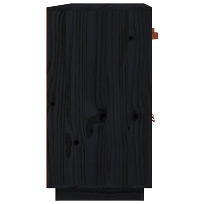 Sideboard Schwarz 98,5x40x75 cm Massivholz Kiefer - Pazzar.ch