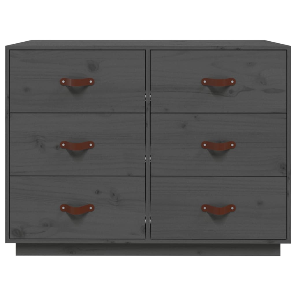 Sideboard Grau 100x40x75 cm Massivholz Kiefer