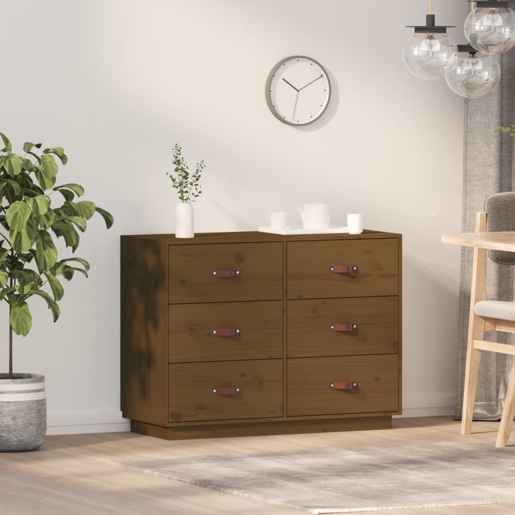 Sideboard Honigbraun 100x40x75 cm Massivholz Kiefer - Pazzar.ch