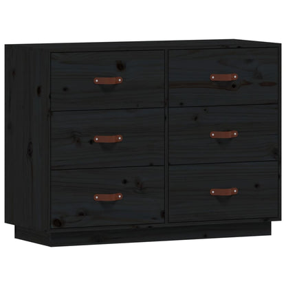 Sideboard Schwarz 100x40x75 cm Massivholz Kiefer - Pazzar.ch