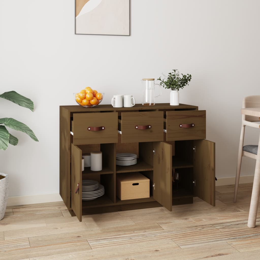 Sideboard Honigbraun 100x40x75 cm Massivholz Kiefer - Pazzar.ch