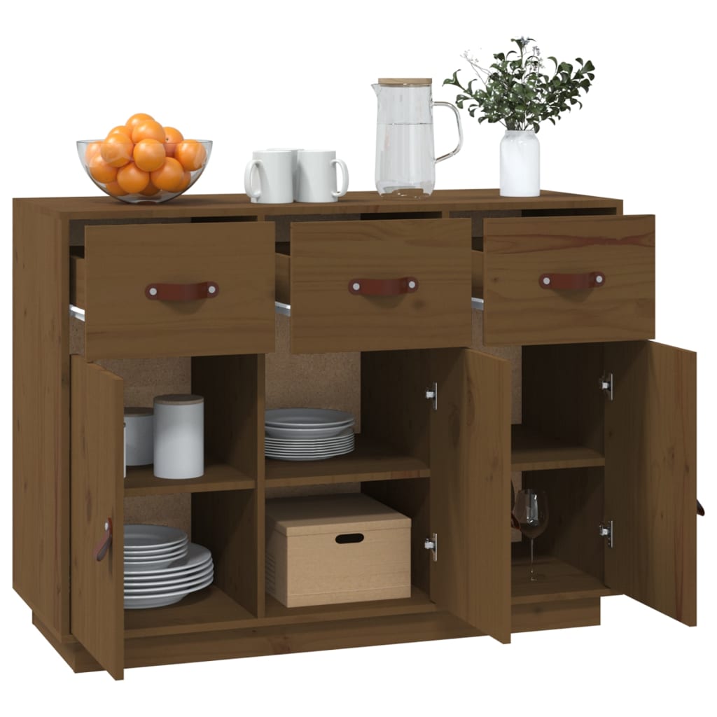 Sideboard Honigbraun 100x40x75 cm Massivholz Kiefer - Pazzar.ch