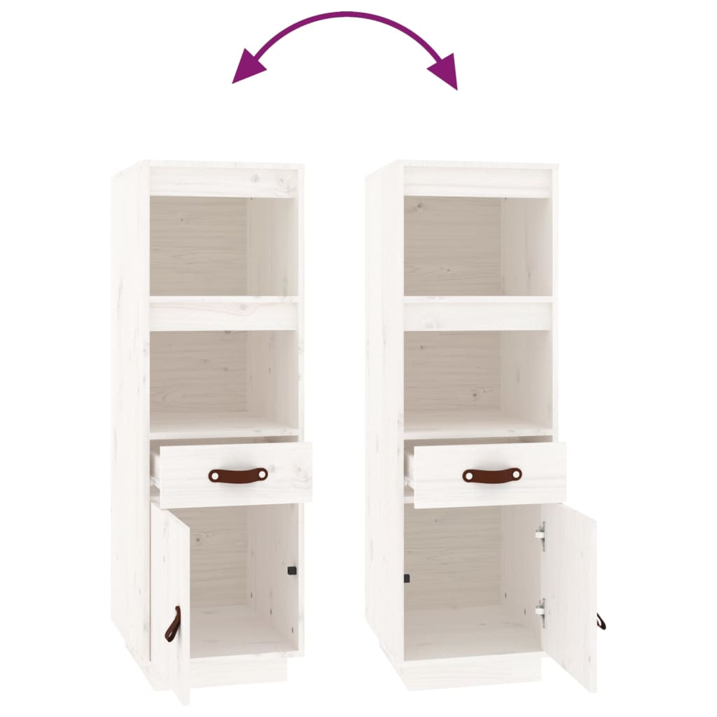 Highboard Weiß 34x40x108,5 cm Massivholz Kiefer - Pazzar.ch