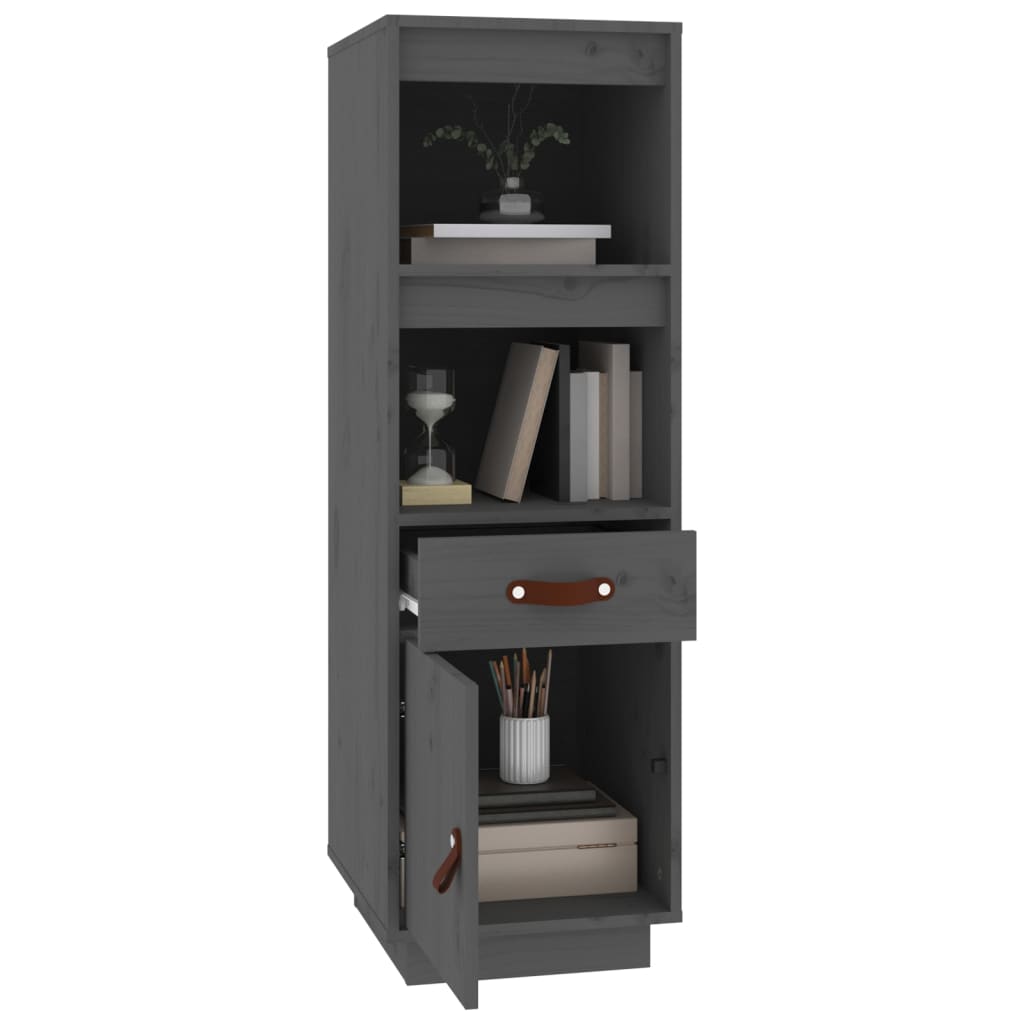 Highboard Grau 34x40x108,5 cm Massivholz Kiefer - Pazzar.ch