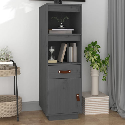 Highboard Grau 34x40x108,5 cm Massivholz Kiefer - Pazzar.ch