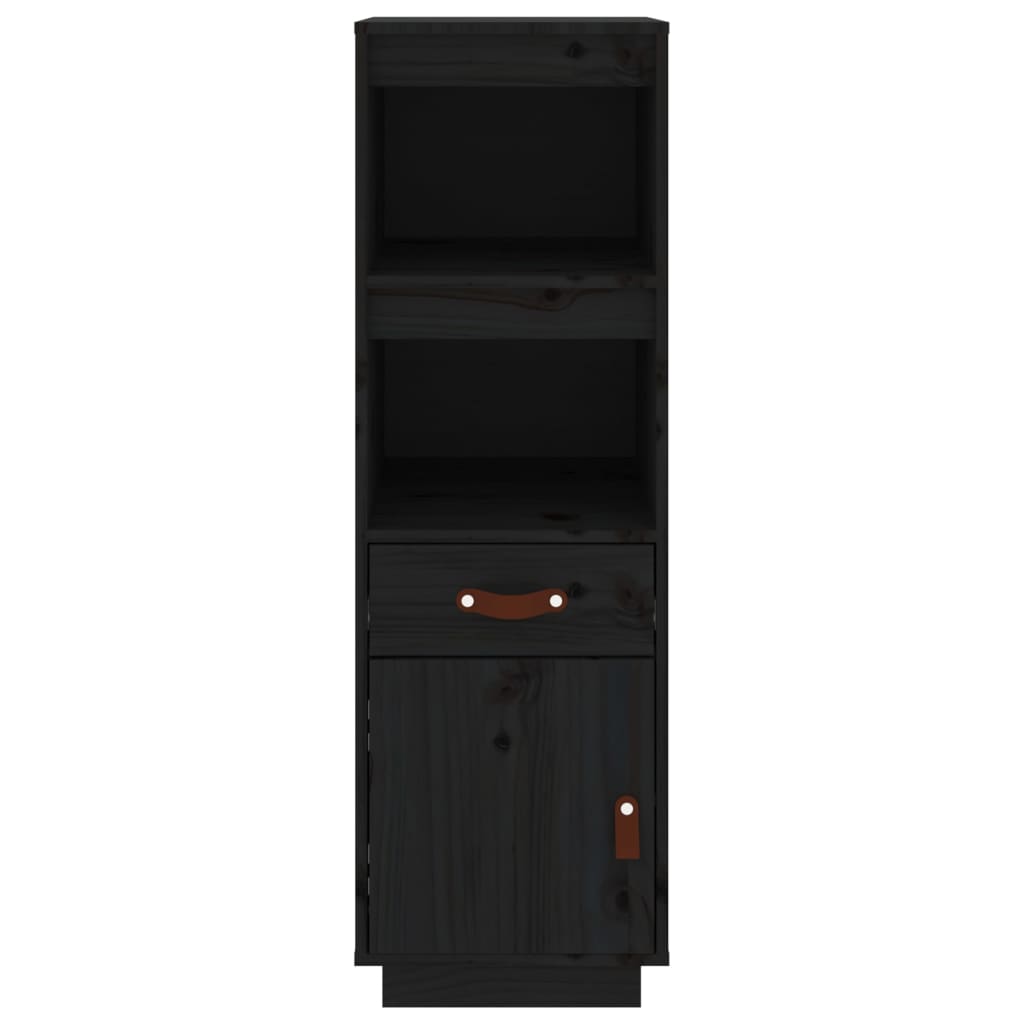 Highboard Schwarz 34x40x108,5 cm Massivholz Kiefer - Pazzar.ch