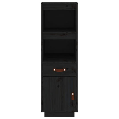 Highboard Schwarz 34x40x108,5 cm Massivholz Kiefer - Pazzar.ch
