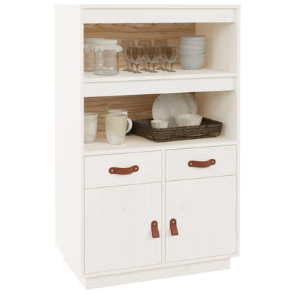 Highboard Weiß 67x40x108,5 cm Massivholz Kiefer - Pazzar.ch