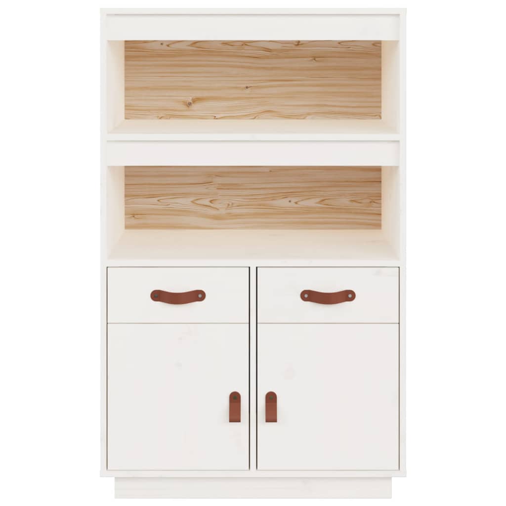 Highboard Weiß 67x40x108,5 cm Massivholz Kiefer - Pazzar.ch