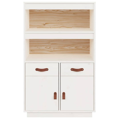 Highboard Weiß 67x40x108,5 cm Massivholz Kiefer - Pazzar.ch