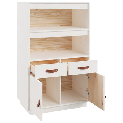 Highboard Weiß 67x40x108,5 cm Massivholz Kiefer - Pazzar.ch