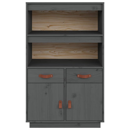Highboard Grau 67x40x108,5 cm Massivholz Kiefer - Pazzar.ch