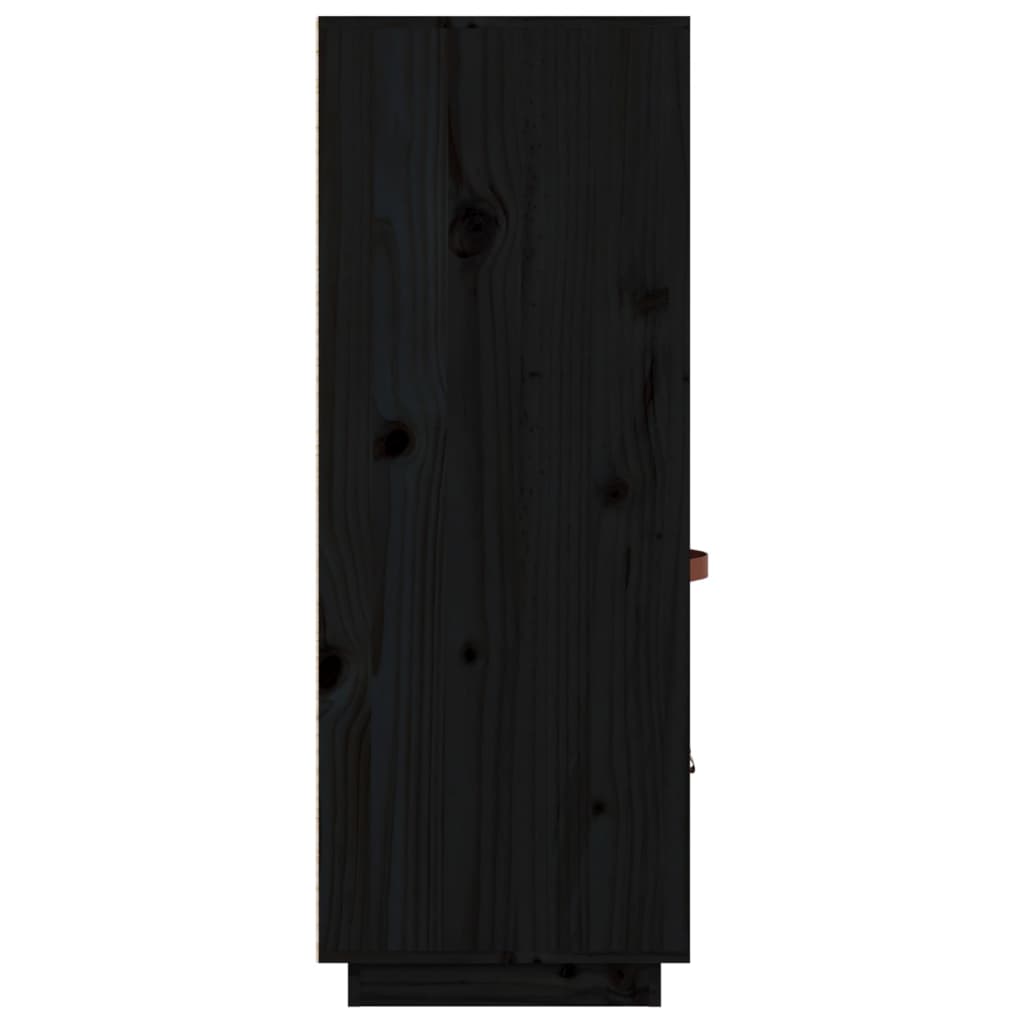 Highboard Schwarz 67x40x108,5 cm Massivholz Kiefer - Pazzar.ch