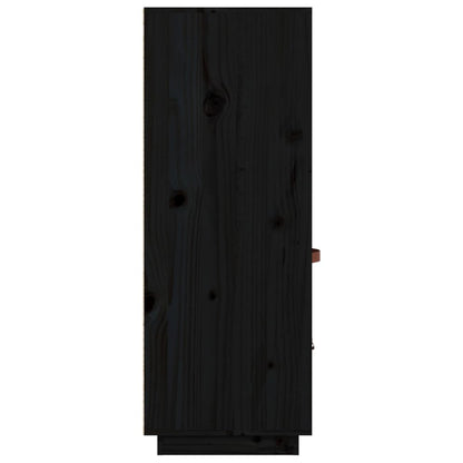 Highboard Schwarz 67x40x108,5 cm Massivholz Kiefer - Pazzar.ch