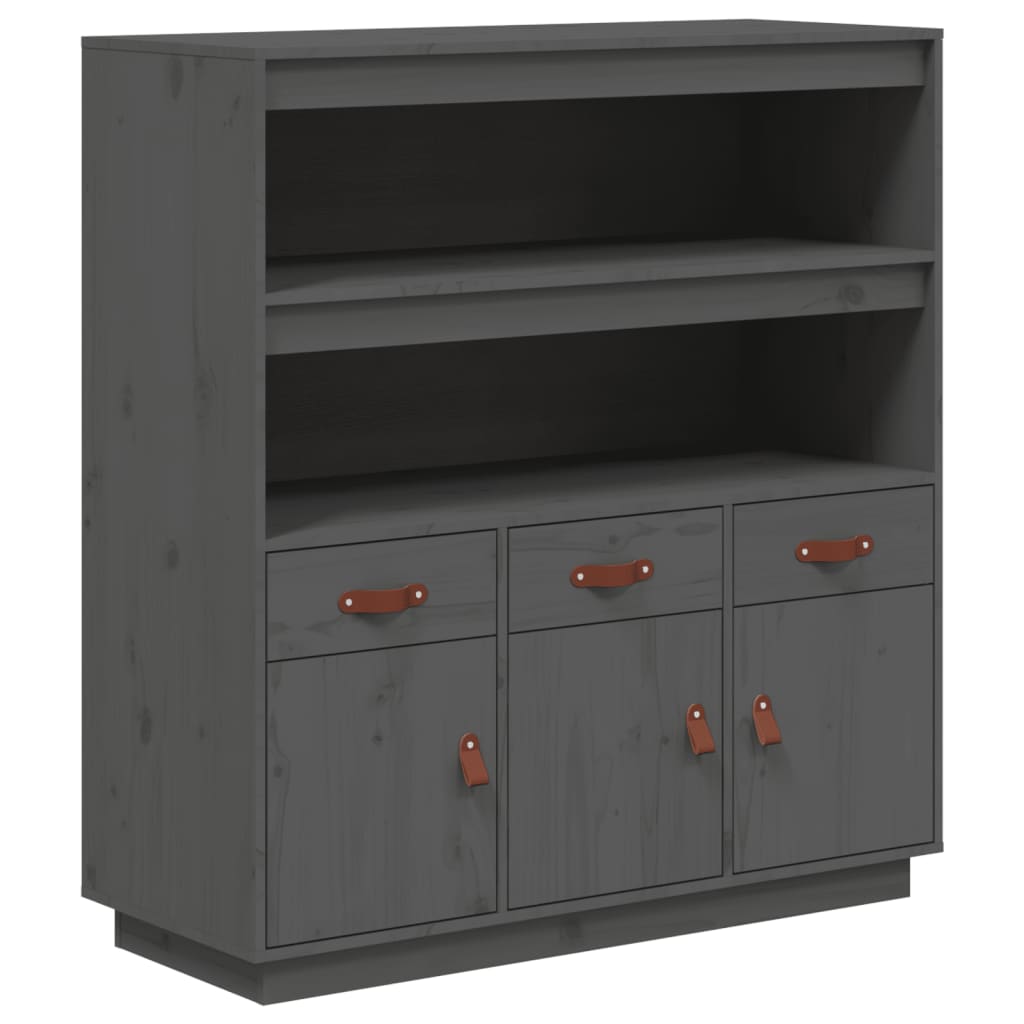 Highboard Grau 100x40x108,5 cm Massivholz Kiefer - Pazzar.ch