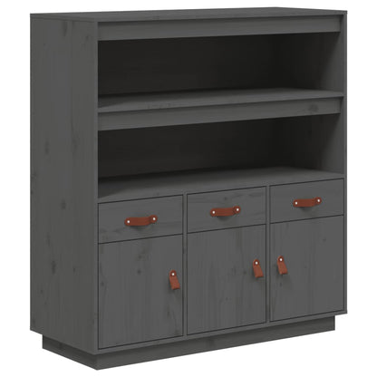Highboard Grau 100x40x108,5 cm Massivholz Kiefer - Pazzar.ch