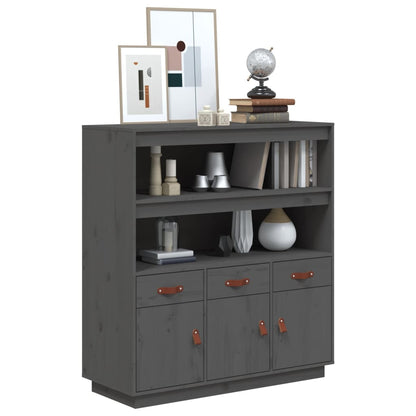 Highboard Grau 100x40x108,5 cm Massivholz Kiefer - Pazzar.ch