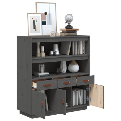Highboard Grau 100x40x108,5 cm Massivholz Kiefer - Pazzar.ch