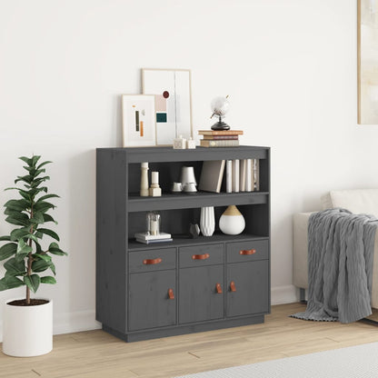 Highboard Grau 100x40x108,5 cm Massivholz Kiefer - Pazzar.ch