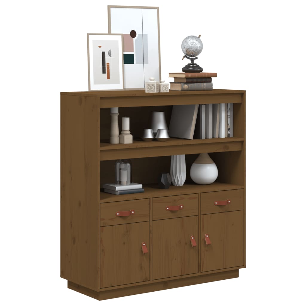 Highboard Honigbraun 100x40x108,5 cm Massivholz Kiefer - Pazzar.ch