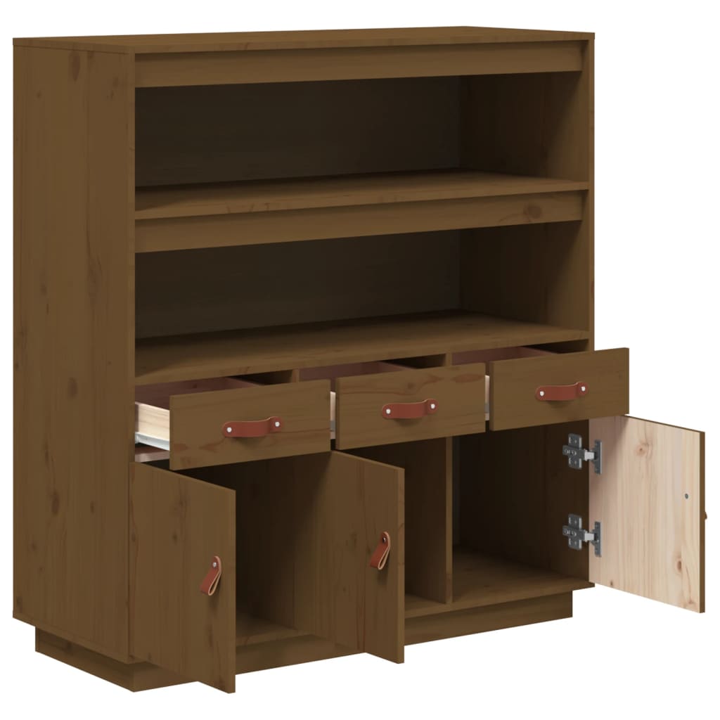 Highboard Honigbraun 100x40x108,5 cm Massivholz Kiefer - Pazzar.ch