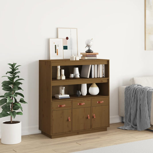 Highboard Honigbraun 100x40x108,5 cm Massivholz Kiefer - Pazzar.ch