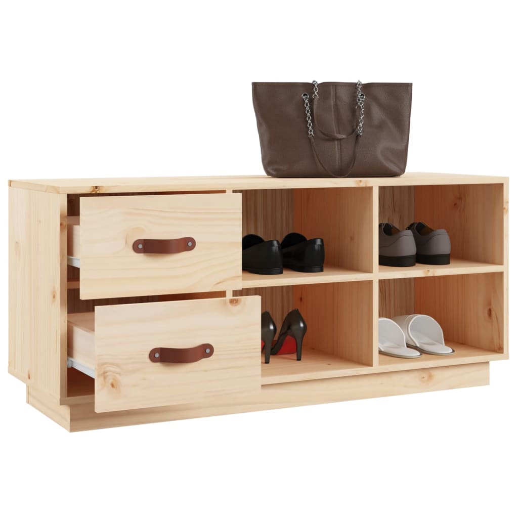 Schuhbank 100x34x45 cm Massivholz Kiefer - Pazzar.ch
