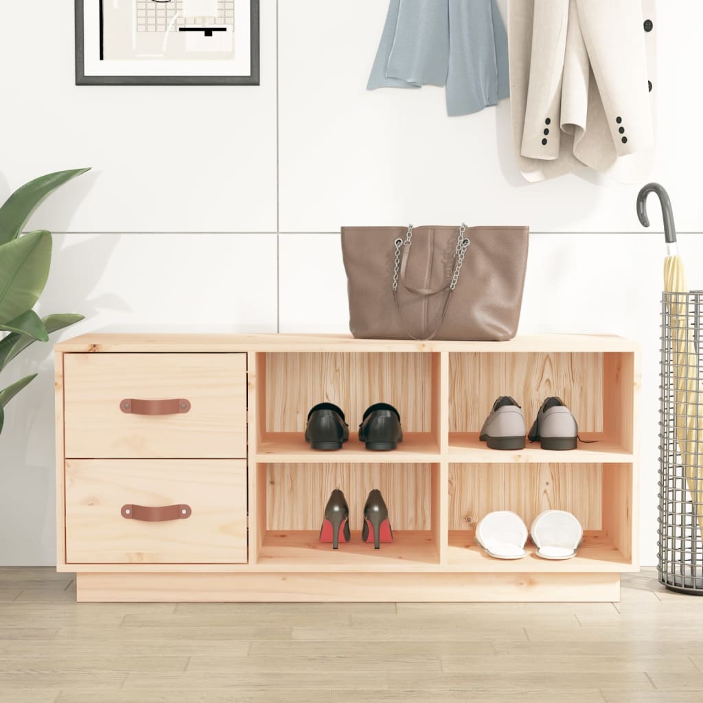 Schuhbank 100x34x45 cm Massivholz Kiefer - Pazzar.ch