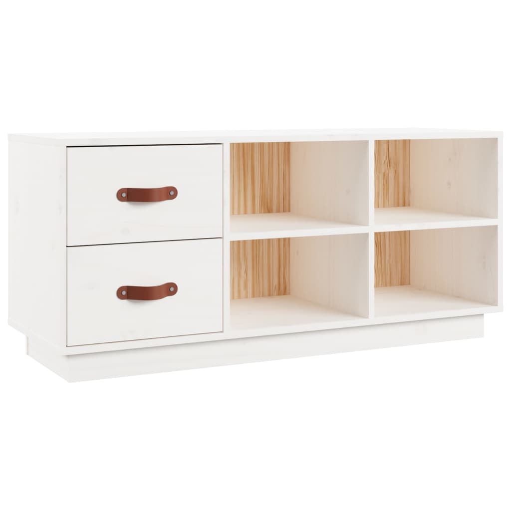 Schuhbank Weiß 100x34x45 cm Massivholz Kiefer - Pazzar.ch