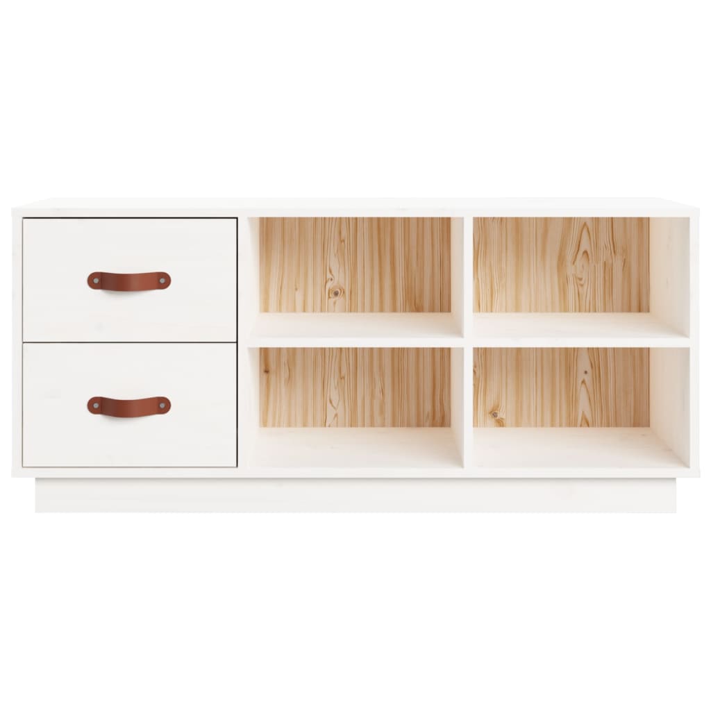 Schuhbank Weiß 100x34x45 cm Massivholz Kiefer - Pazzar.ch